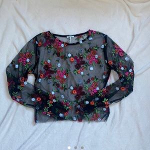 Urban Outfitters mesh floral crop top